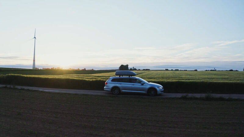 Volkswagen car with an LPG engine on the road